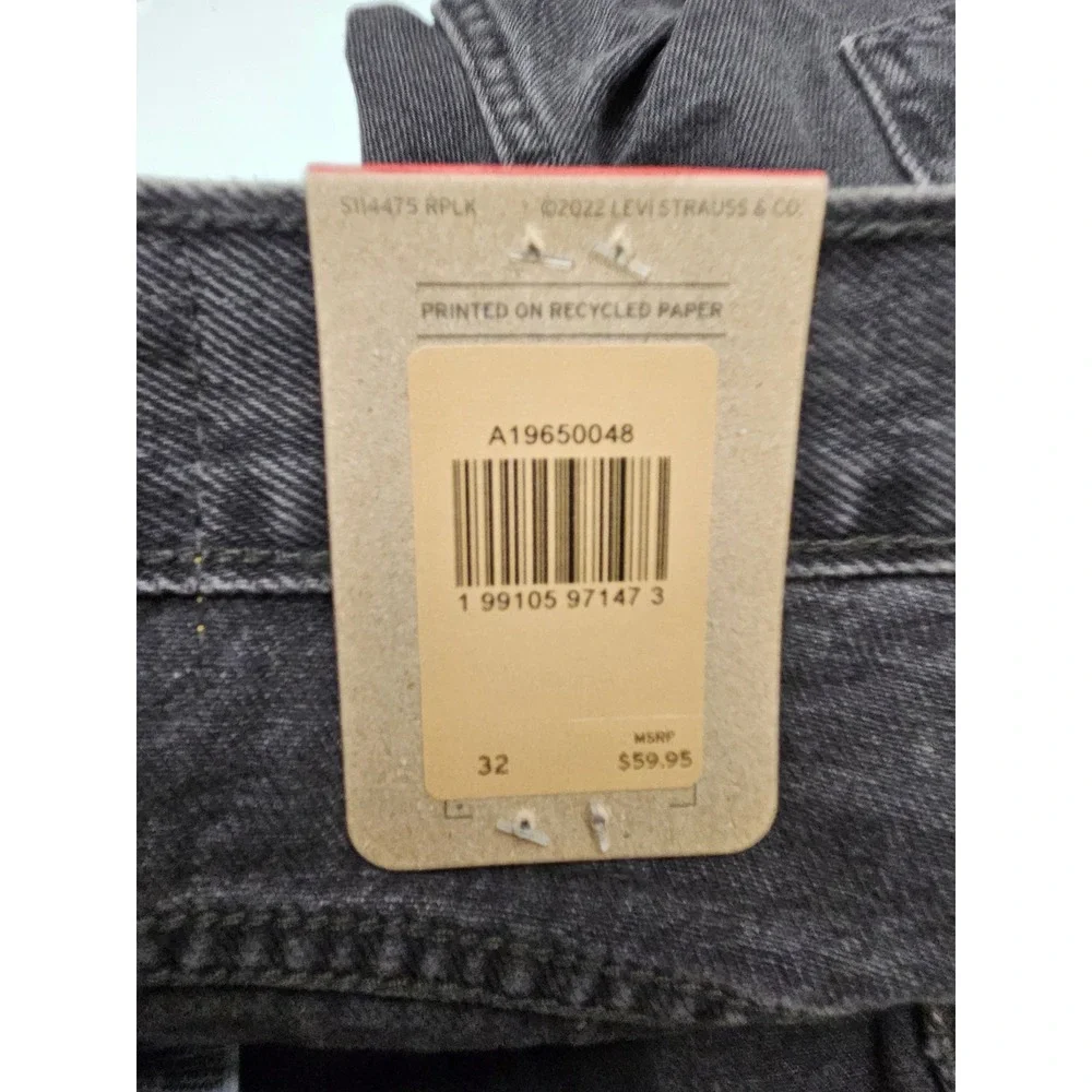 Levi's Womens High Rise Mom Shorts Black Denim Casual Size 32